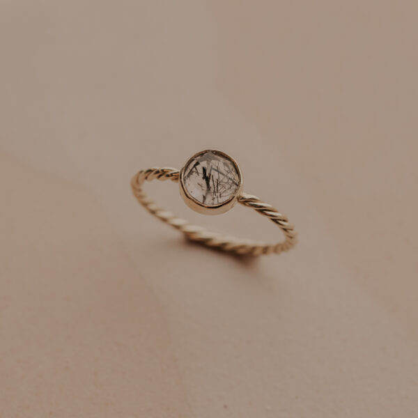 Twist ring met toermalijn kwarts - 14k Gold