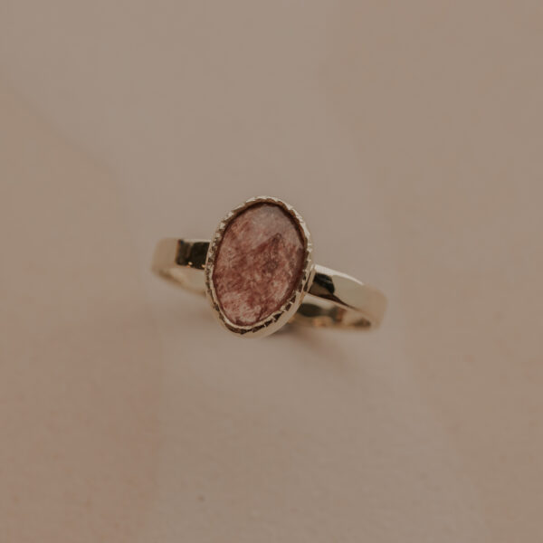 Ring met aardbei kwarts -14k Gold