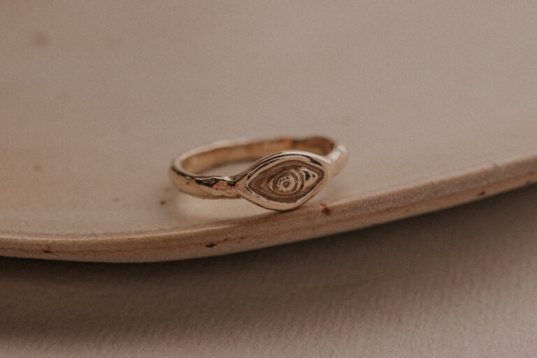 Gold ring with eye design