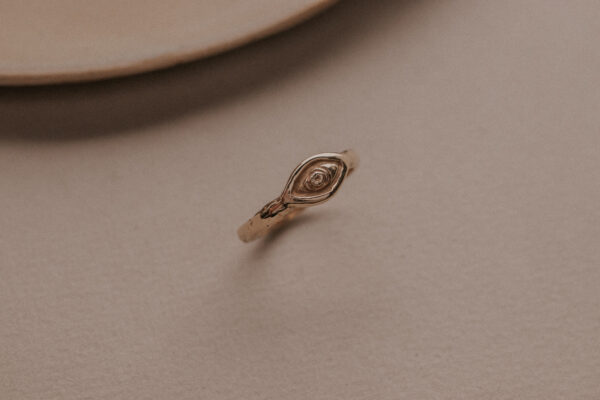 Gold ring with eye design