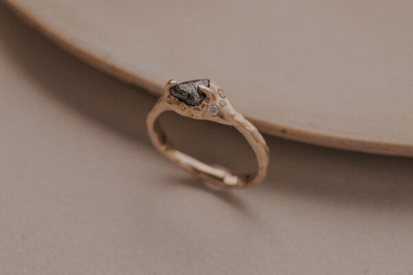 The Raw & the Clear Diamond Ring - 9k Gold - Image 2