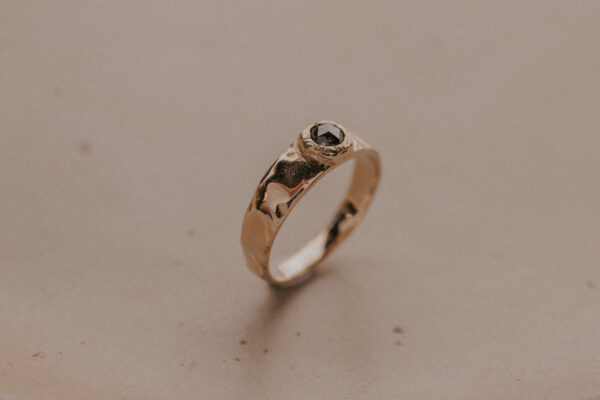 Molten Salt & Pepper Diamond Ring - 9k Gold - Image 3