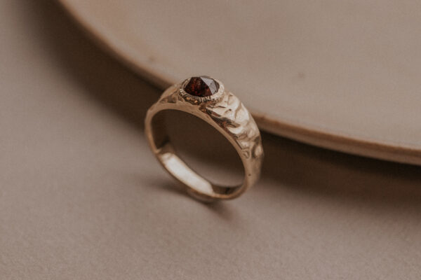 Robust Molten Rustic Diamond Ring - 9k Gold - Image 2