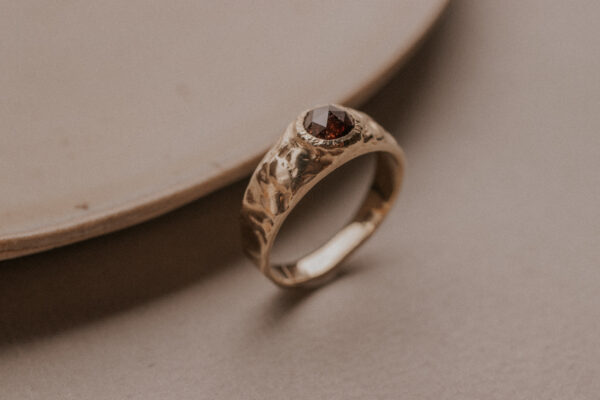 Robust Molten Rustic Diamond Ring - 9k Gold - Image 4