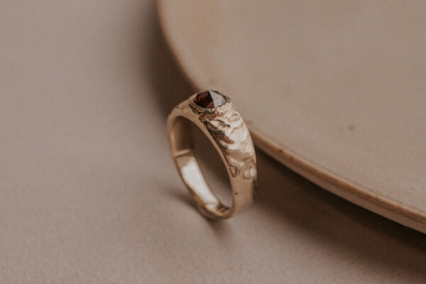 Robust Molten Rustic Diamond Ring - 9k Gold - Image 5