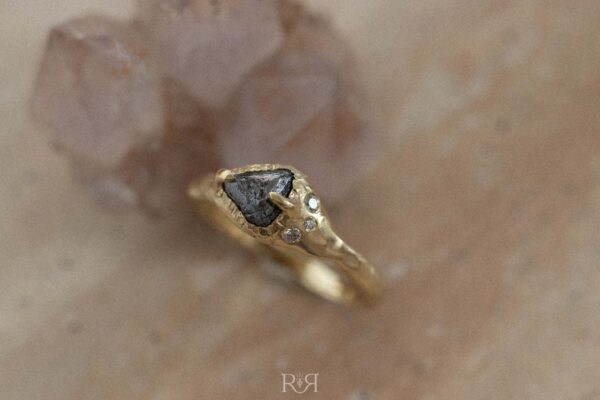 the raw & the clear diamond ring - root to rise collection