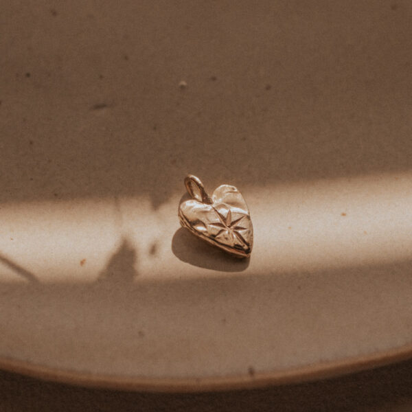 Starry Heart Charm - 9k Gold and Silver