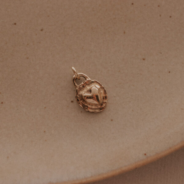 Love Lock Charm - 9k Gold and Silver
