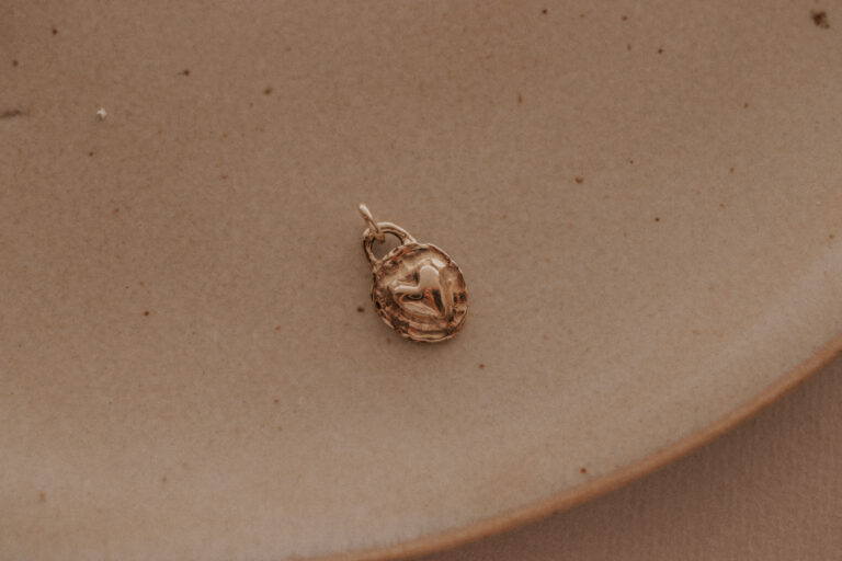 Gold love lock charm for necklaces