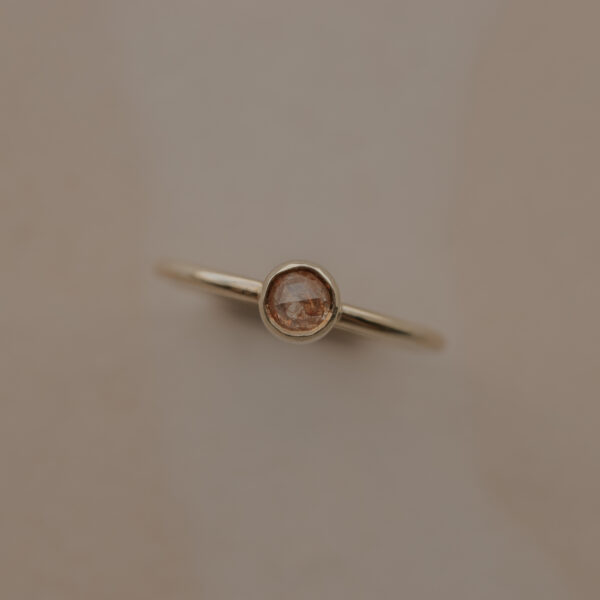 Ring met ronde perzik diamant - 14k goud