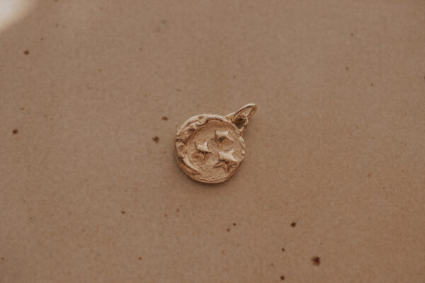 Gold celestial themed charm for necklaces
