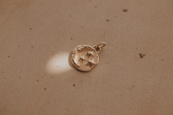 Gold celestial themed charm for necklaces