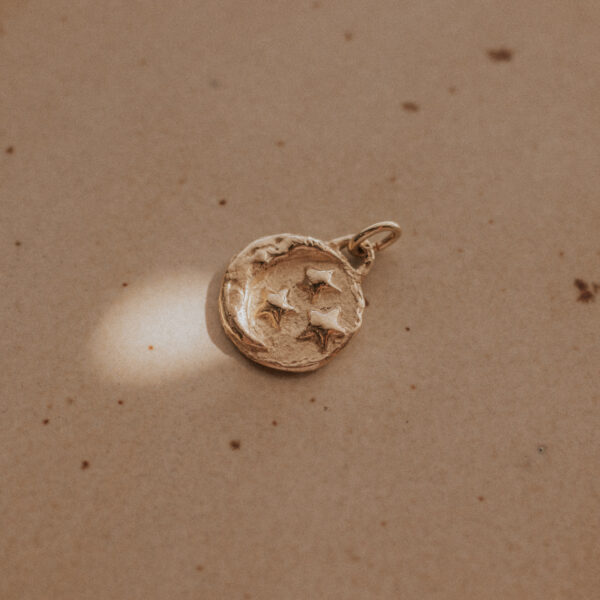 Gold celestial themed charm for necklaces