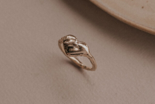 Signet style ring in heart shape