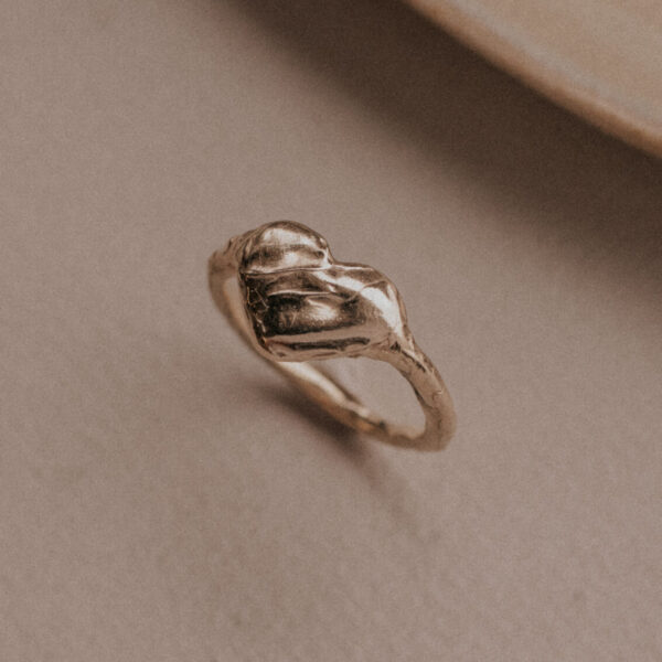 Signet style ring in heart shape
