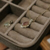 14k gold molten strawberry quartz charm