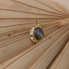 14k gold molten labradorite charm