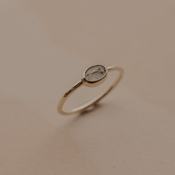 Ring met mos aquamarijn - 14k Gold