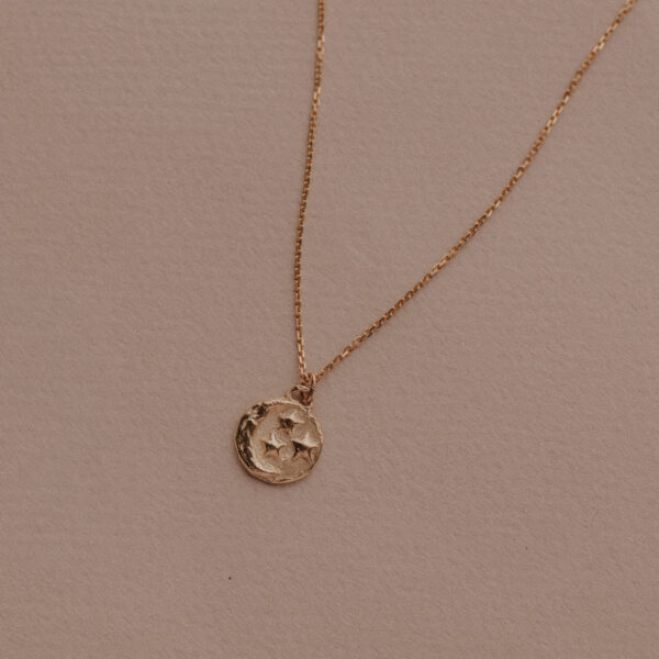 Facet collier met celestial bedel | 9k goud