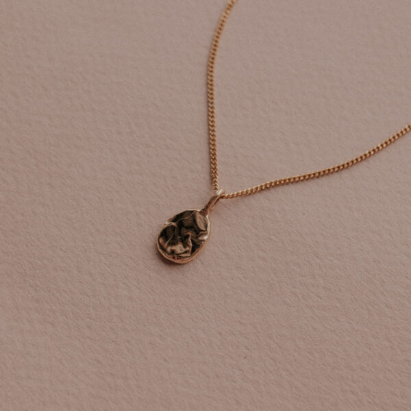 Gourmet collier met molten bedel | 9k goud