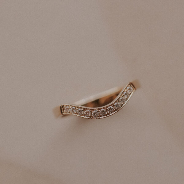 Curve ring met briljanten - 14k goud