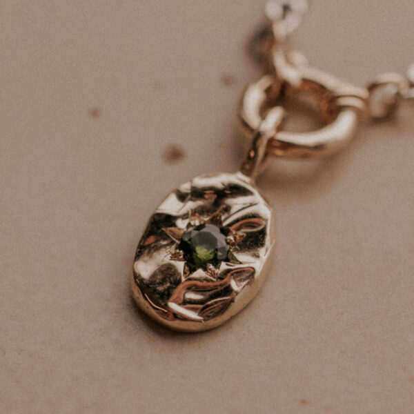 Molten bedel & diamant in sterzetting - 9k, 14k goud en zilver